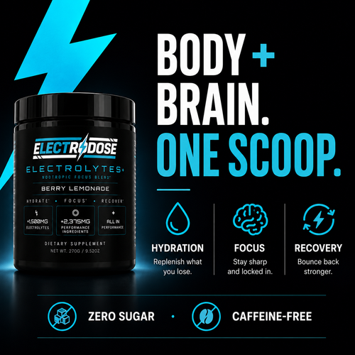 Electrodose Electrolyte Powder – Berry Lemonade – 30 Servings, Zero Sugar