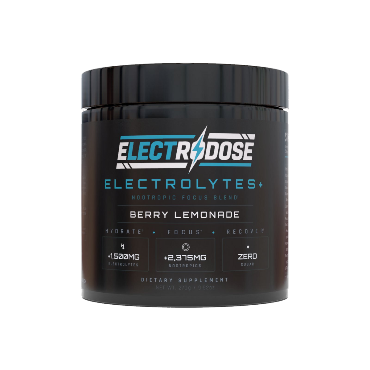 Electrodose zero-sugar electrolyte + nootropic powder tub, Berry Lemonade