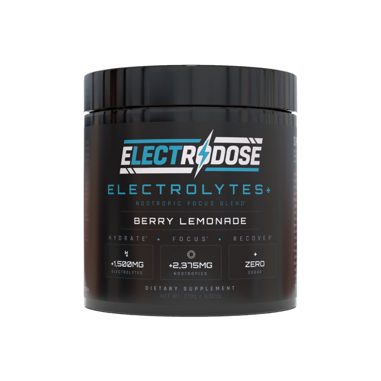 Electrodose Electrolyte Powder 3-Pack – Berry Lemonade – 90 Servings, Zero Sugar