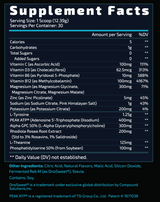 Electrodose Berry Lemonade Supplement Facts panel — full ingredient doses per 1-scoop serving